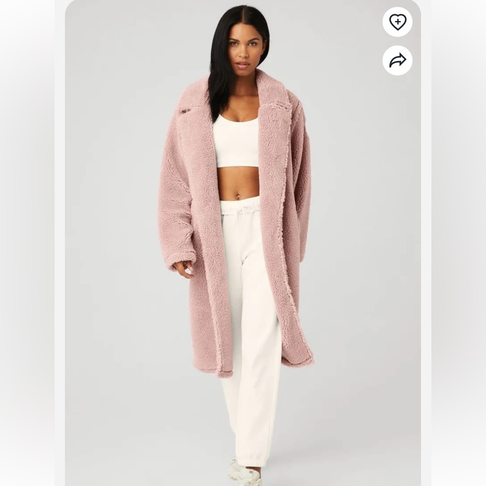 Alo Yoga - Oversized Sherpa Trench - Dusty Rose - Small - Unworn